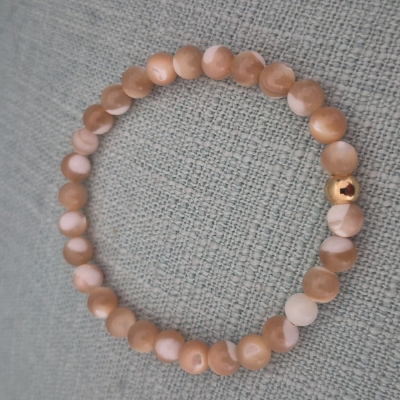 Mother Of Pearl Tan & White Necklace,Matching Braclet - Picture 5 of 7